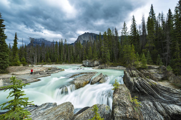 Waterfalls near Natural Bridge, Yoho National Park, Field, British Columbia, Canada