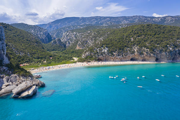 Cala Luna Beach in the Orosei Gulf lies between Dorgali and Baunei, Nuoro, Sardinia, Italy