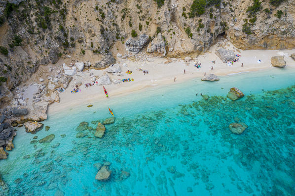 Cala Mariolu Beach in the Orosei Gulf lies between Dorgali and Baunei, Nuoro, Sardinia, Italy