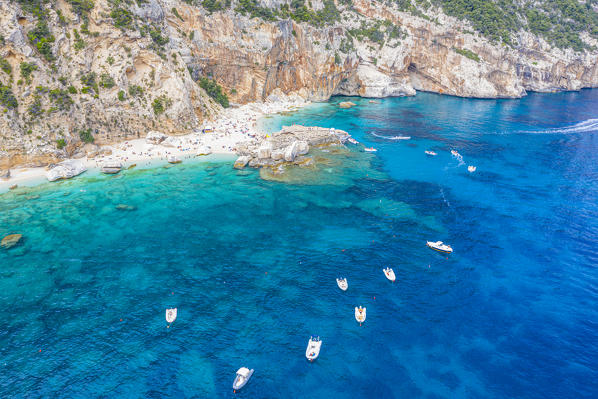 Cala Mariolu Beach in the Orosei Gulf lies between Dorgali and Baunei, Nuoro, Sardinia, Italy