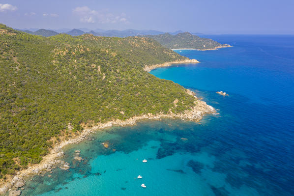 Panormamic coastal road between Muravera and Villasimius, Cagliari, Sardinia, Italy