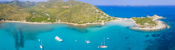 Punta Molentis cape and beach, Villasimius, Cagliari, Sardinia, Italy