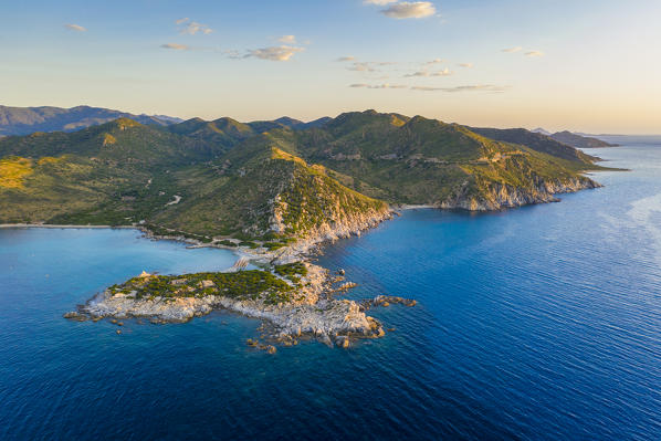 Punta Molentis cape and beach, Villasimius, Cagliari, Sardinia, Italy