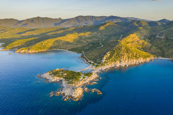 Punta Molentis cape and beach, Villasimius, Cagliari, Sardinia, Italy