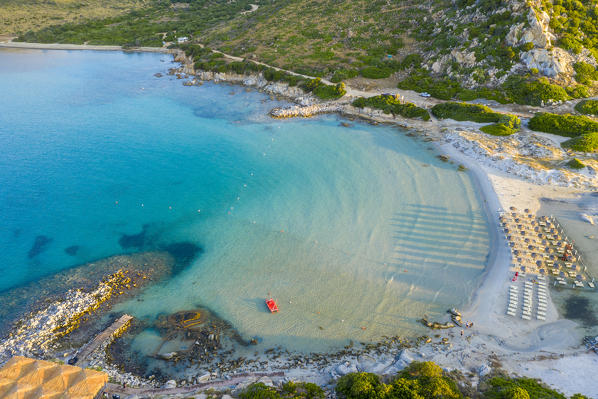 Punta Molentis cape and beach, Villasimius, Cagliari, Sardinia, Italy
