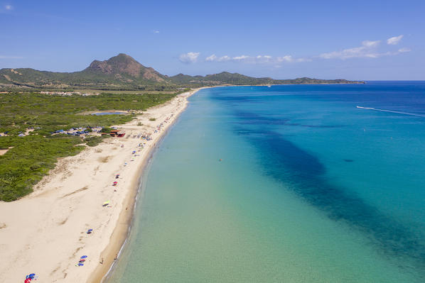 Piscina Rei beach and pond, Muravera, Cagliari, Sardinia, Italy