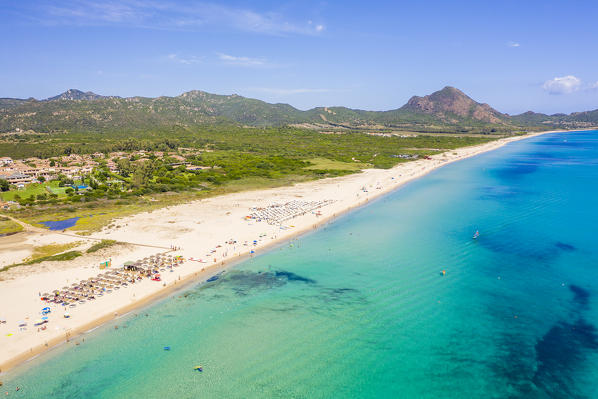 Piscina Rei beach and pond, Muravera, Cagliari, Sardinia, Italy