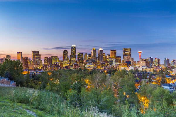 The skyline of Calgary, Alberta, Canada