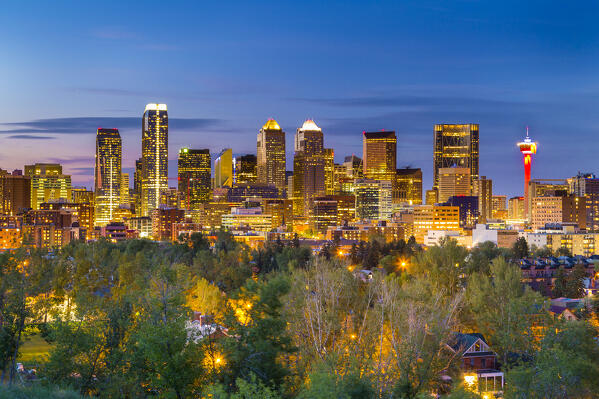 The skyline of Calgary, Alberta, Canada