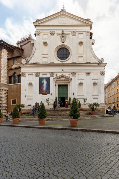 The facade of the Church of the Holy Spirit in the Saxon District
Europe, Italy, Lazio, Province of Rome, Rome