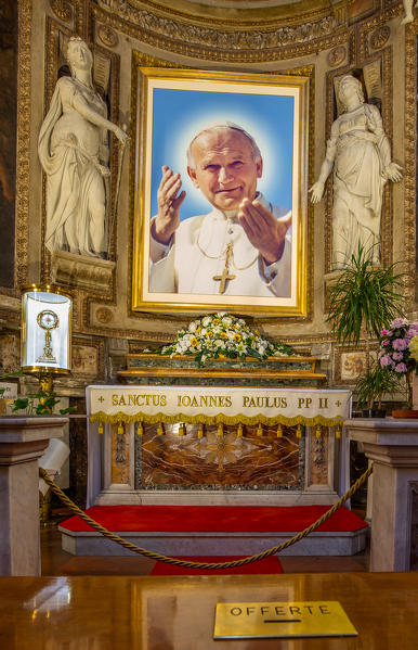 The chapel dedicated to Pope John Paul II inside the Church of the Holy Spirit in the Saxon District
Europe, Italy, Lazio, Province of Rome, Rome