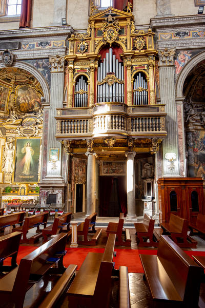 Pipe Organ inside the Church of the Holy Spirit in the Saxon District
Europe, Italy, Lazio, Province of Rome, Rome