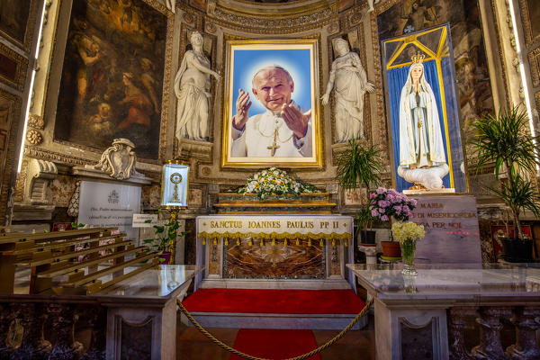 The chapel dedicated to Pope John Paul II inside the Church of the Holy Spirit in the Saxon District
Europe, Italy, Lazio, Province of Rome, Rome