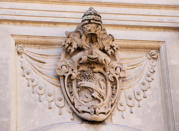 The frontal frieze of the Church of the Holy Spirit in the Saxon District
Europe, Italy, Lazio, Province of Rome, Rome