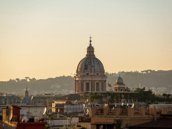 The dome of the Church of Saints Ambrose and Charles Borromeo at sunset
Europe, Italy, Lazio Region, Province of Rome, Rome