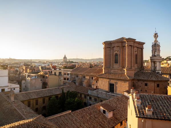 The Basilica of Sant'Andrea delle Fratte from an elevated view at sunset
Europe, Italy, Lazio Region, Province of Rome, Rome