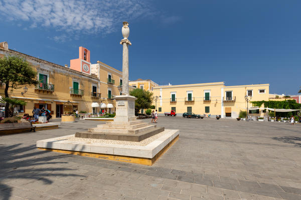 Piazza Castello, the main square of Ventotene island.
Europe, Italy, Lazio, Province of Latina, Island of Ventotene