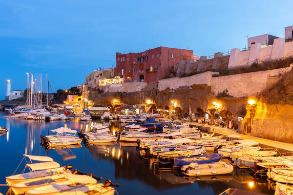 The area of ​​the Roman port of Ventotene during the night.
Europe, Italy, Lazio, Province of Latina, Island of Ventotene