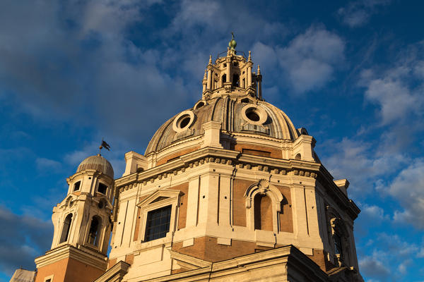 The dome of the church of Santa Maria di Loreto during the sinset.
Italy, Lazio, Province of Rome, Rome.