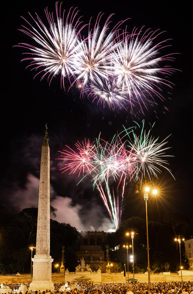 The fireworks for the re-enactment of a medieval festival called 
