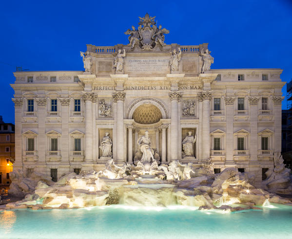 Italy, Lazio, Rome. Dawn at Fontana di Trevi