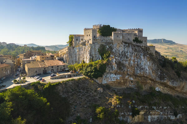 Aerial view of the ancient castle of Caccamo, Palermo district, Sicily, Italy.