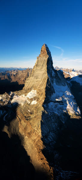Aerial view of Matterhorn, Zermatt, canton of Valais, Switzerland