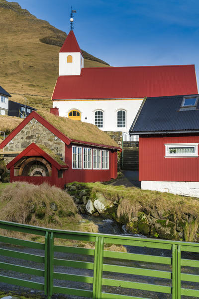 Church of Mikladalur, Kalsoy island, Faroe Islands, Denmark