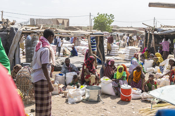 People at the street market of Asaita, Afar Region, Ethiopia, Africa