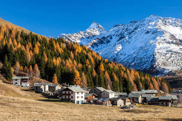 The mountain village of San Sisto, Valchiavenna, Valtellina, Lombardy Italy Europe