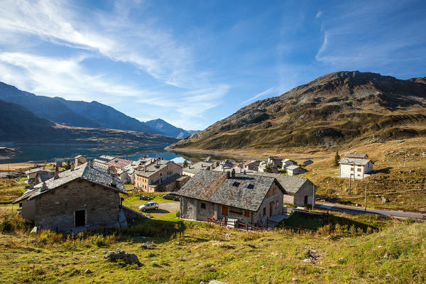 The village of Montespluga in summer, Valchiavenna, Valtellina Lombardy Italy Europe
