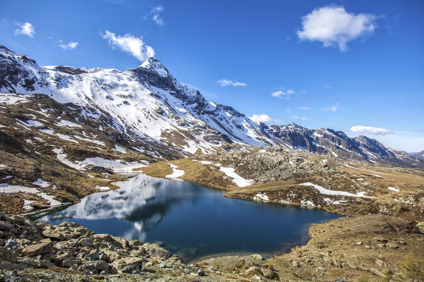 Top view of Lake Campagneda Valmalenco, Valtellina Lombardy Italy Europe Italy 