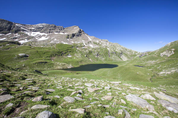 Panoramic view of Baldiscio pass. Campodolcino, Vallespluga, Valchiavenna, Lombardy, Italy Europe