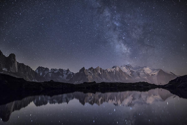 Milky Way seen from Lac de Chesery. Haute Savoie. France
