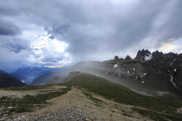 Cloudy sky on Cadini di  Misurina. Auronzo of Cadore Veneto Sesto Dolomites Italy Europe