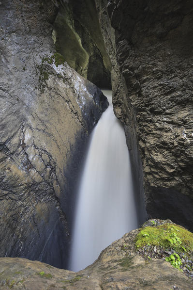 Waterfall in the Natural Park of Lauterbrunnen Grindelwald Bernese Oberland Canton of Bern Switzerland Europe