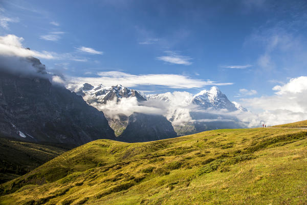 View of Mount Eiger from First Grindelwald  Bernese Oberland Canton of Bern Switzerland Europe