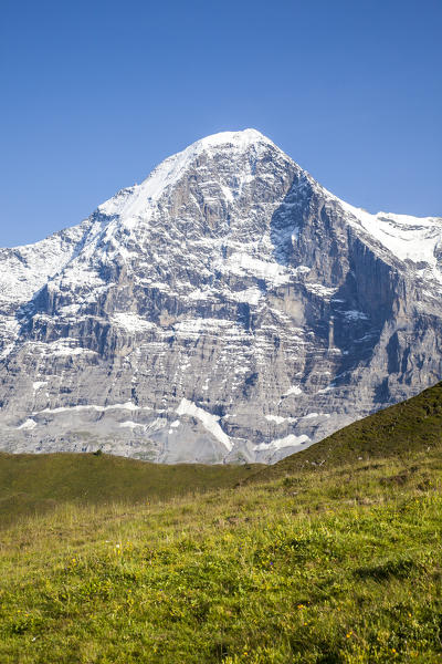 View of Mount Eiger from Männlichen Grindelwald  Bernese Oberland Canton of Bern Switzerland Europe