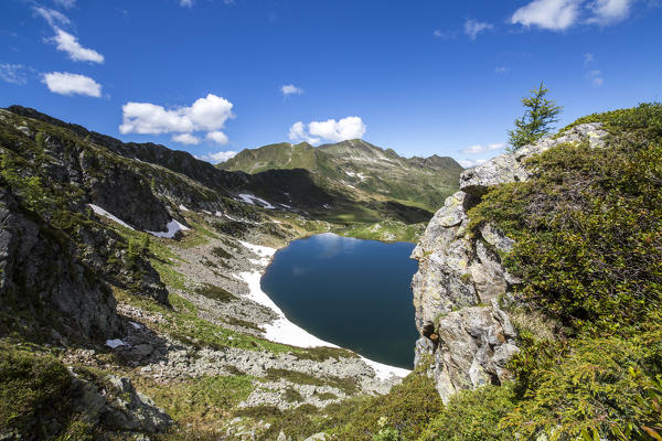 Summer view of Lakes Porcile and Tartano Valley  Orobie Alps Lombardy Italy Europe