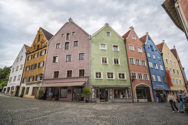 Colorful houses Fussen  Bavaria southern Germany Europe