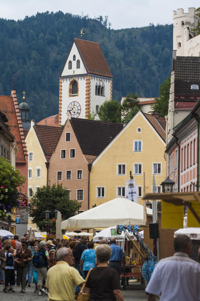 The old pedestrian center of Fussen  Bavaria southern Germany Europe
