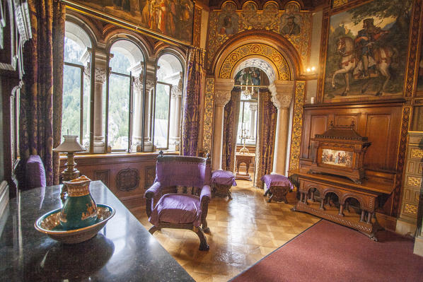 Interior of Neuschwanstein castle Fussen  Bavaria southern Germany Europe