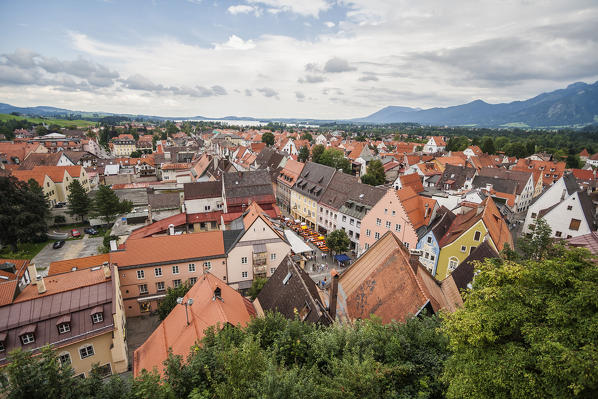 Top view of Fussen  Bavaria southern Germany Europe
