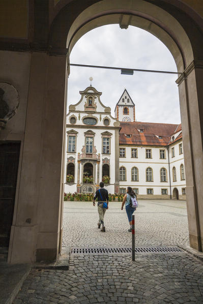 The old pedestrian center of Fussen  Bavaria southern Germany Europe