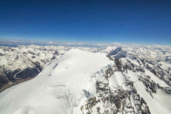 Aerial view of Forni Glacier and Ortles Valtellina Lombardy Italy Europe