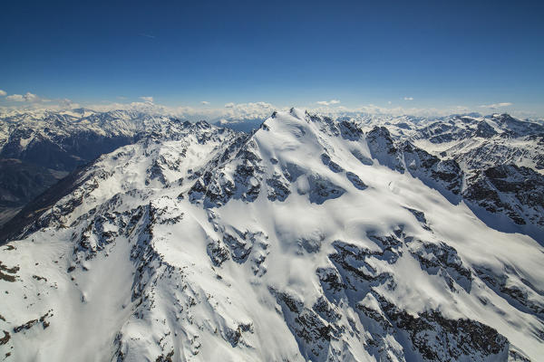 Aerial view of Peak Piazzi Valdidentro Sondrio Valtellina Lombardy Italy Europe