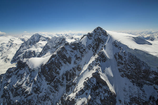 Aerial view of the north face of Mount Ortles Solda Valley Trentino Alto Adige Italy Europe