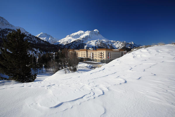 A big hotel on Maloja pass. Canton of Graubünden Engadine Switzerland Europe