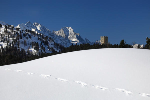 View of peaks Cengalo and Badile from Maloja Pass. Canton of Graubünden Engadine Switzerland Europe