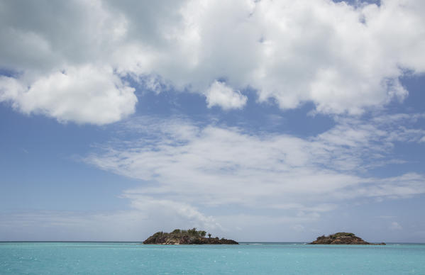 The turquoise Caribbean sea seen from a boat tour Antigua and Barbuda Leeward Islands West Indies
